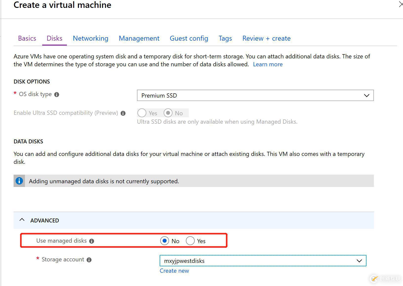 使用Azure Polcy強制禁止非托管磁盤VM