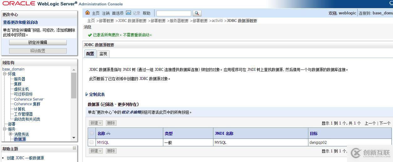 WebLogic中怎么通過數(shù)據(jù)庫(kù)配置Session共享