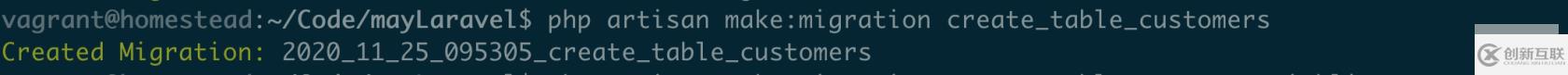 laravel使用命令行結(jié)合代碼創(chuàng)建數(shù)據(jù)表的方法