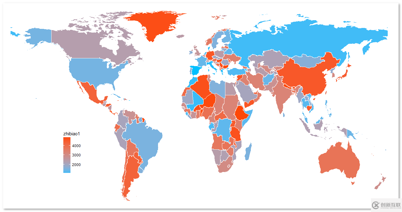 R語言數(shù)據(jù)地圖中的全球填色地圖是怎樣的