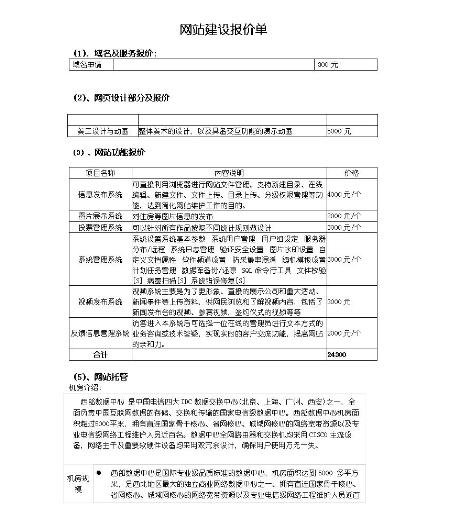 網(wǎng)站建設(shè)報價